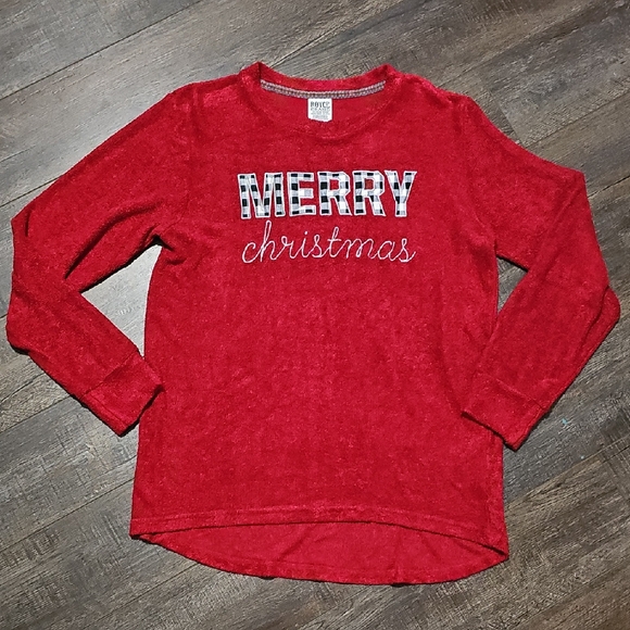 Royce Brand Tops - Royce Brand Women's Large Red Merry Christmas Long Sleeve Super Soft Top